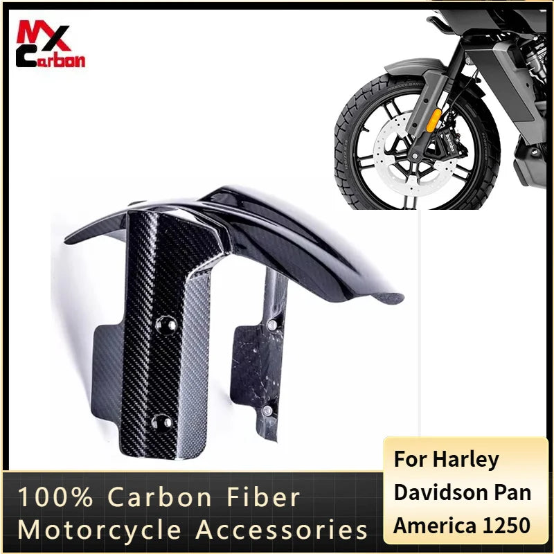 For Harley Davidson Pan America 1250 2021 2022 2023 2024 2025 2026 100% Carbon Fiber Motorcycle Front Fender Splash Mudguard